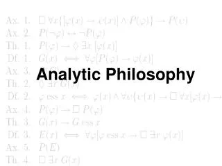 Analytic Philosophy