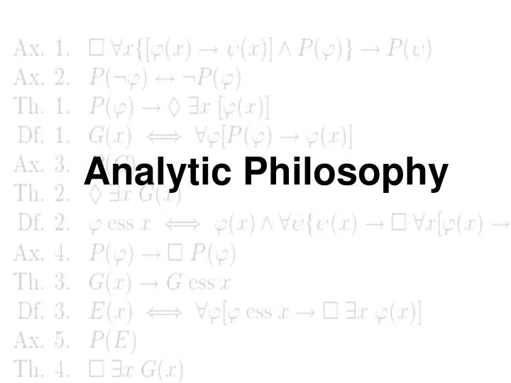 analytic philosophy