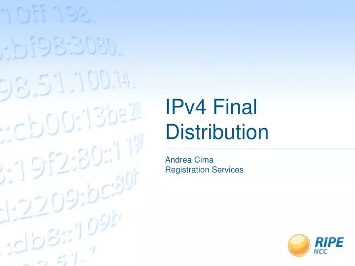 ipv4 final distribution