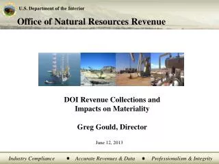 doi revenue collections and impacts on materiality greg gould director