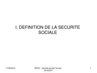 i definition de la securite sociale