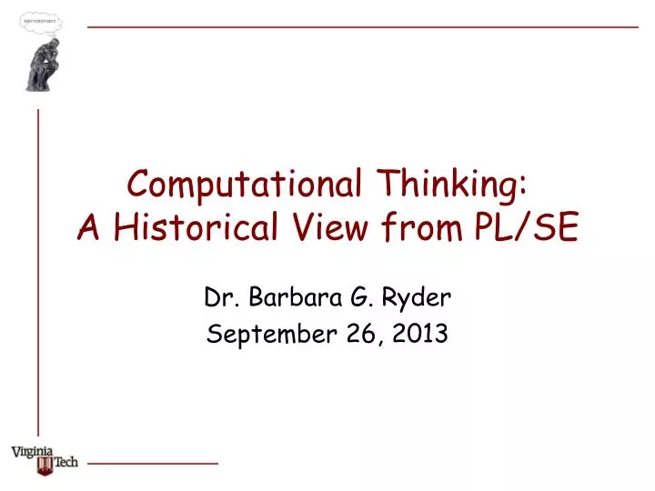 computational thinking a historical view from pl se