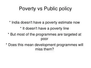 Poverty vs Public policy