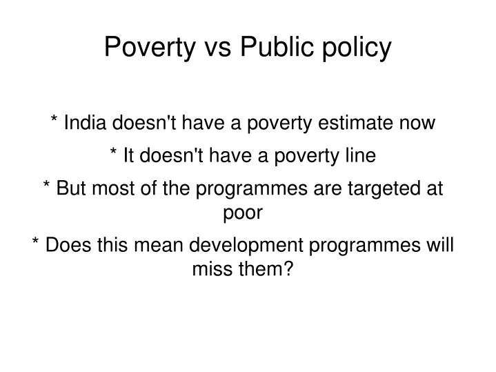 poverty vs public policy