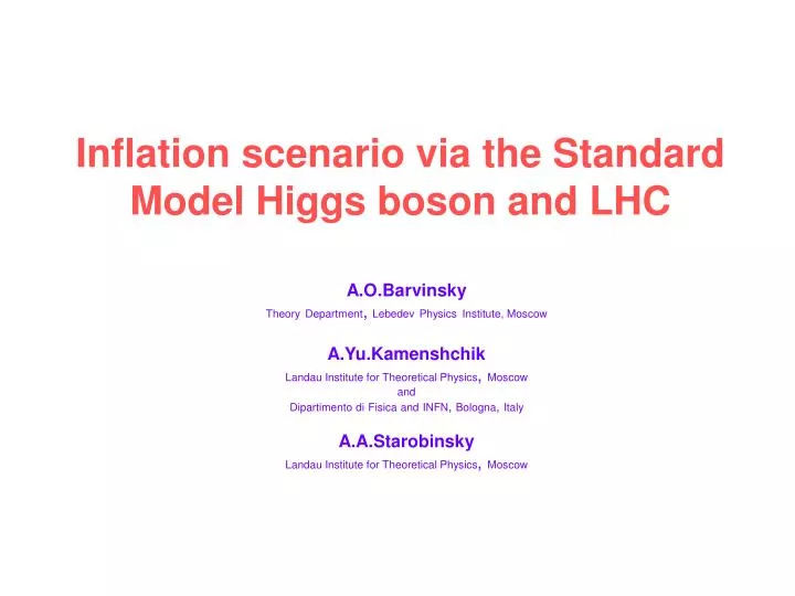 inflation scenario via the standard model higgs boson and lhc