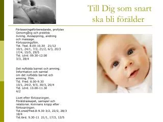till dig som snart ska bli f r lder