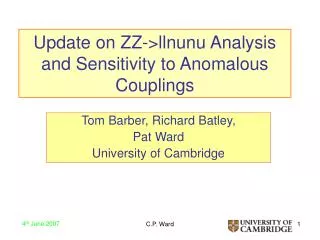 Update on ZZ-&gt;llnunu Analysis and Sensitivity to Anomalous Couplings