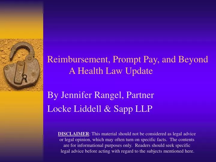 reimbursement prompt pay and beyond a health law update