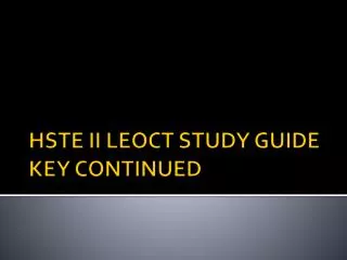 HSTE II LEOCT STUDY GUIDE KEY CONTINUED