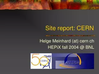 Site report: CERN