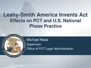 Leahy-Smith America Invents Act Effects on PCT and U.S. National Phase Practice