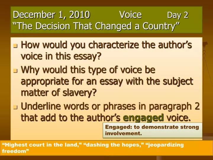 december 1 2010 voice day 2 the decision that changed a country