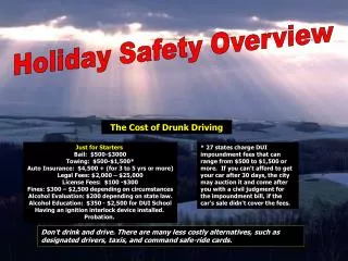 The Cost of Drunk Driving