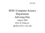 SFSU Computer Science Department Advising Day - slide 1