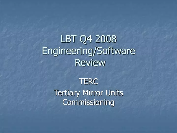 lbt q4 2008 engineering software review