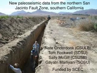 New paleoseismic data from the northern San Jacinto Fault Zone, southern California