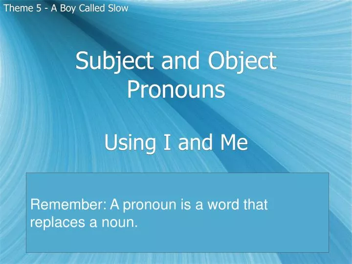 subject and object pronouns using i and me