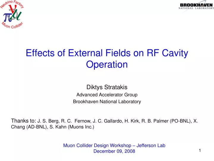 effects of external fields on rf cavity operation