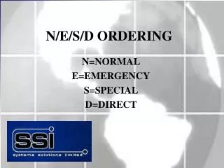 N/E/S/D ORDERING