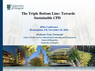 The Triple Bottom Line: Towards Sustainable CPD
