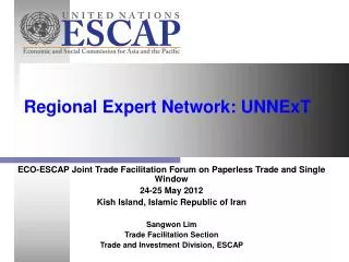 Regional Expert Network: UNNExT