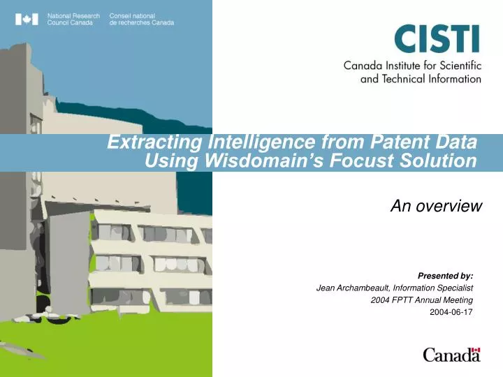 extracting intelligence from patent data using wisdomain s focust solution
