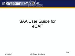 SAA User Guide for eCAF