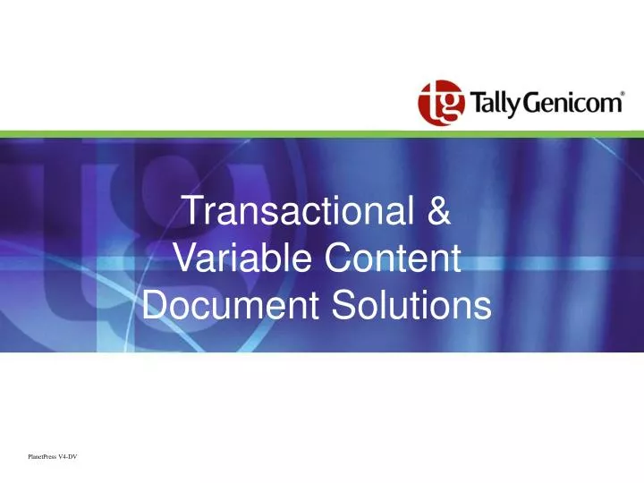 transactional variable content document solutions