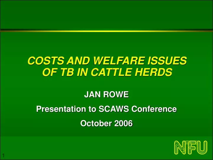costs and welfare issues of tb in cattle herds