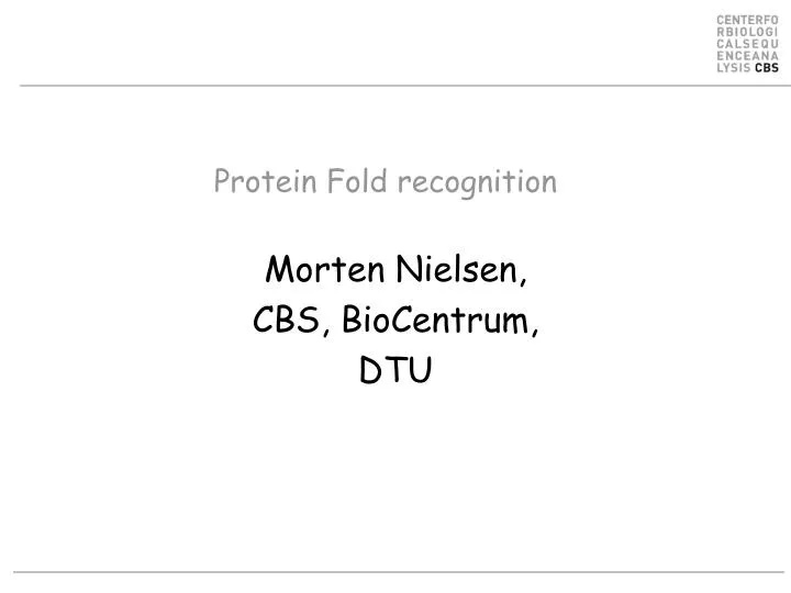 protein fold recognition
