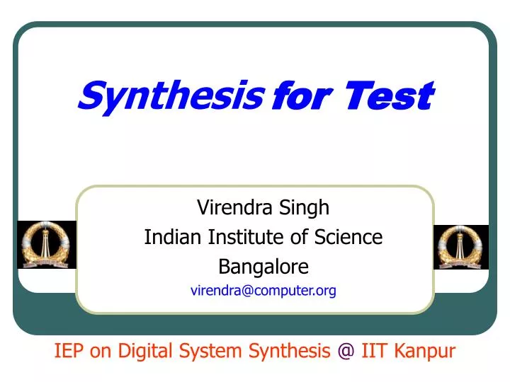 synthesis for test