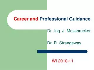 Career and Professional Guidance
