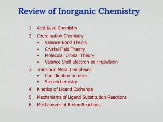 Review of Inorganic Chemistry