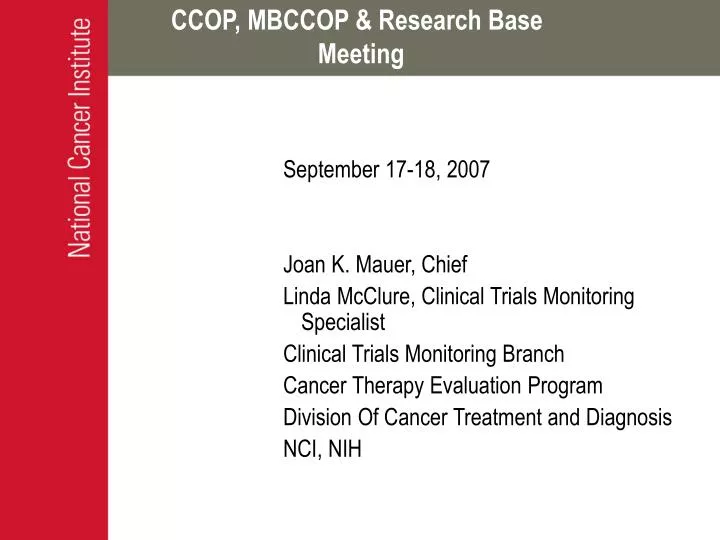 ccop mbccop research base meeting