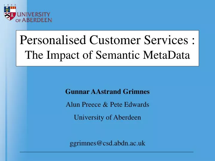 personalised customer services the impact of semantic metadata