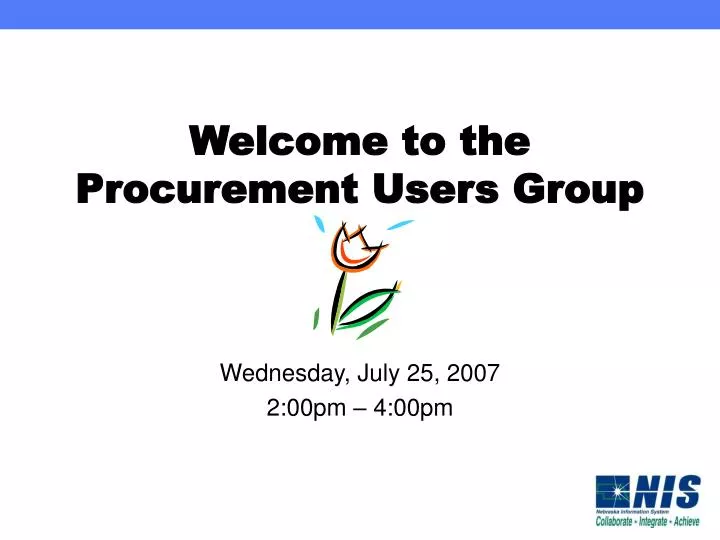 welcome to the procurement users group