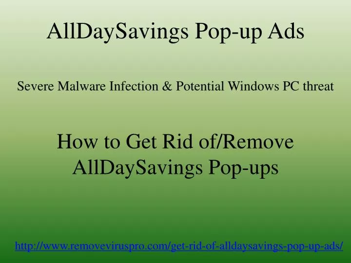 alldaysavings pop up ads