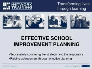 EFFECTIVE SCHOOL IMPROVEMENT PLANNING