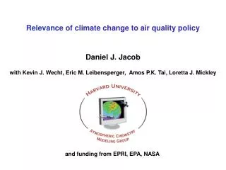 Relevance of climate change to air quality policy