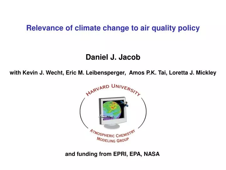 relevance of climate change to air quality policy