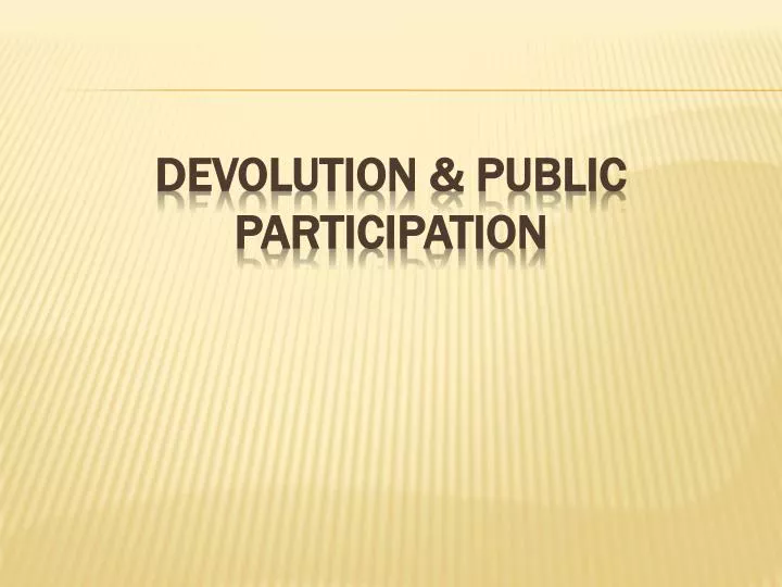 devolution public participation