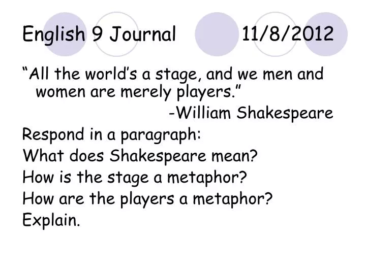 english 9 journal 11 8 2012