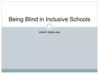 Being Blind in Inclusive Schools