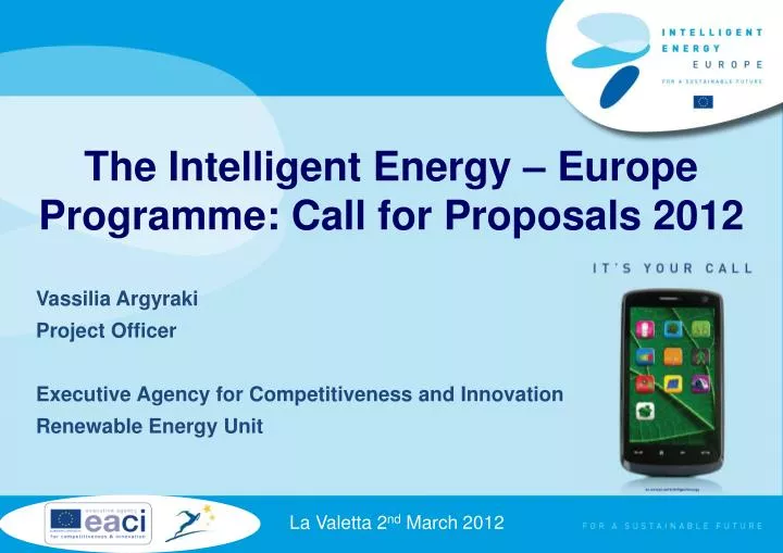 the intelligent energy europe programme call for proposals 2012