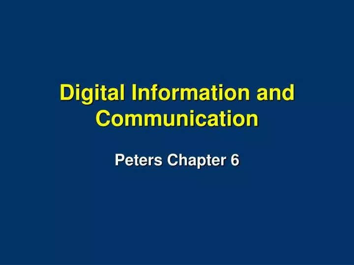 digital information and communication