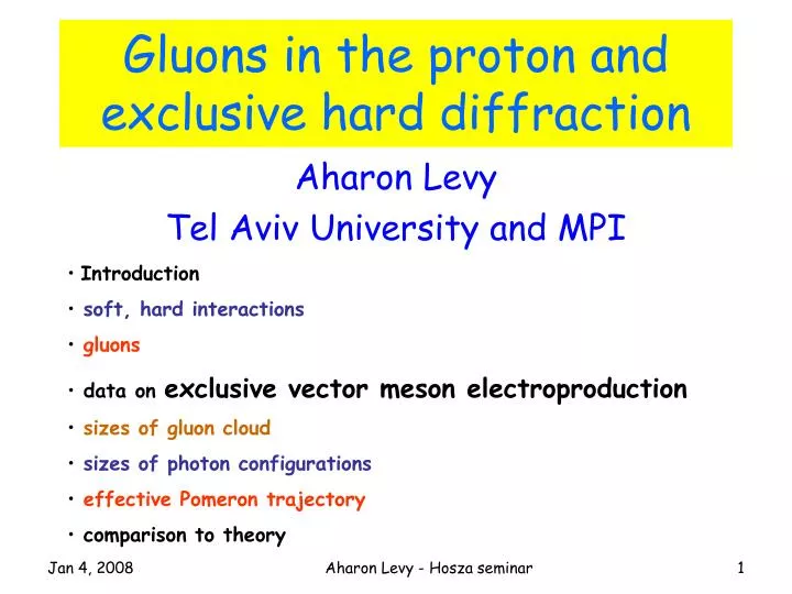 gluons in the proton and exclusive hard diffraction