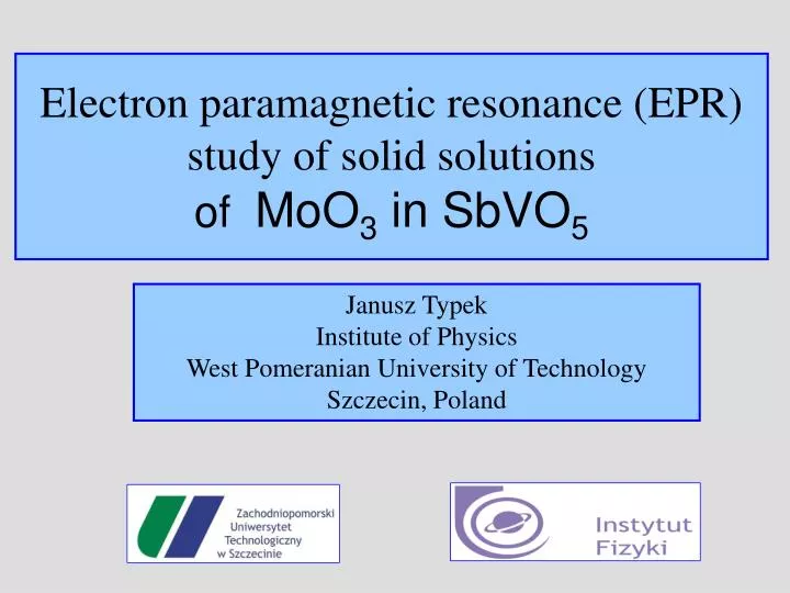 electron paramagnetic resonance epr study of solid solutions of moo 3 in sbvo 5