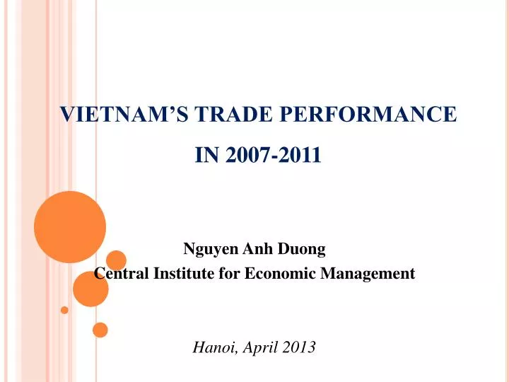 vietnam s trade performance in 2007 2011