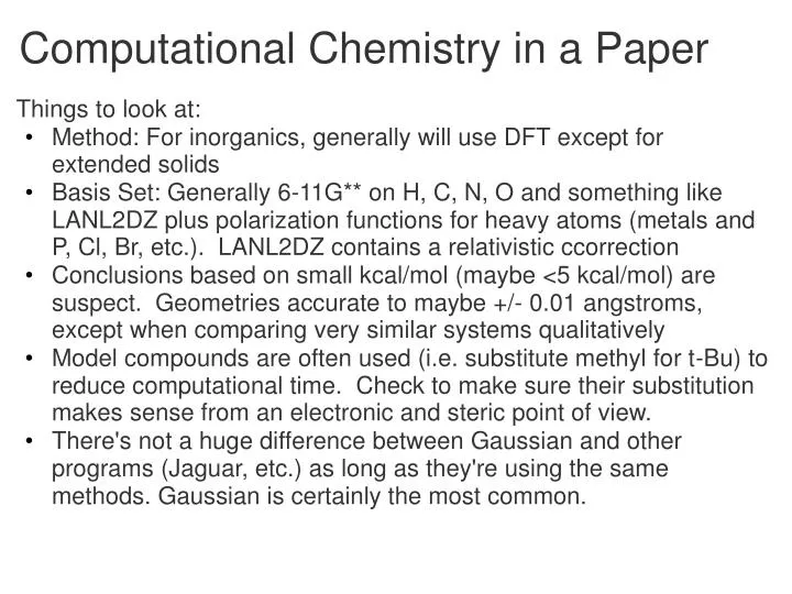 computational chemistry in a paper