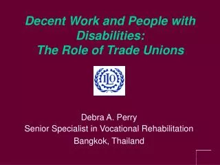 Decent Work and People with Disabilities: The Role of Trade Unions